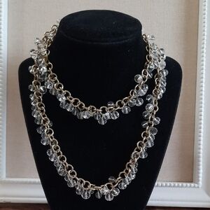 NWT Banana Republic Gold and Clear Beaded Necklace